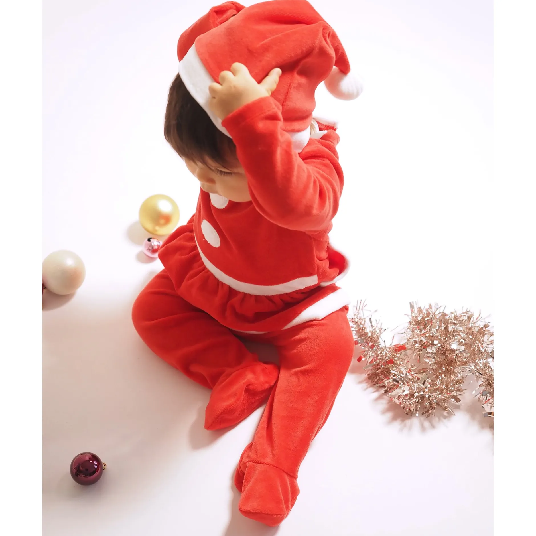 Pyjamas|Robes, Jupes*P'tit bisou Pyjama + Bonnet de Noël de Rouge