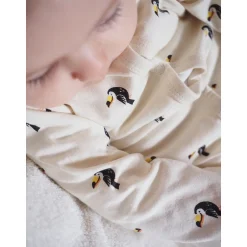 Pyjamas|Pyjamas*P'tit bisou Pyjama en coton recyclé de Beige AOP