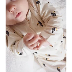 Pyjamas|Pyjamas*P'tit bisou Pyjama en coton recyclé de Beige AOP