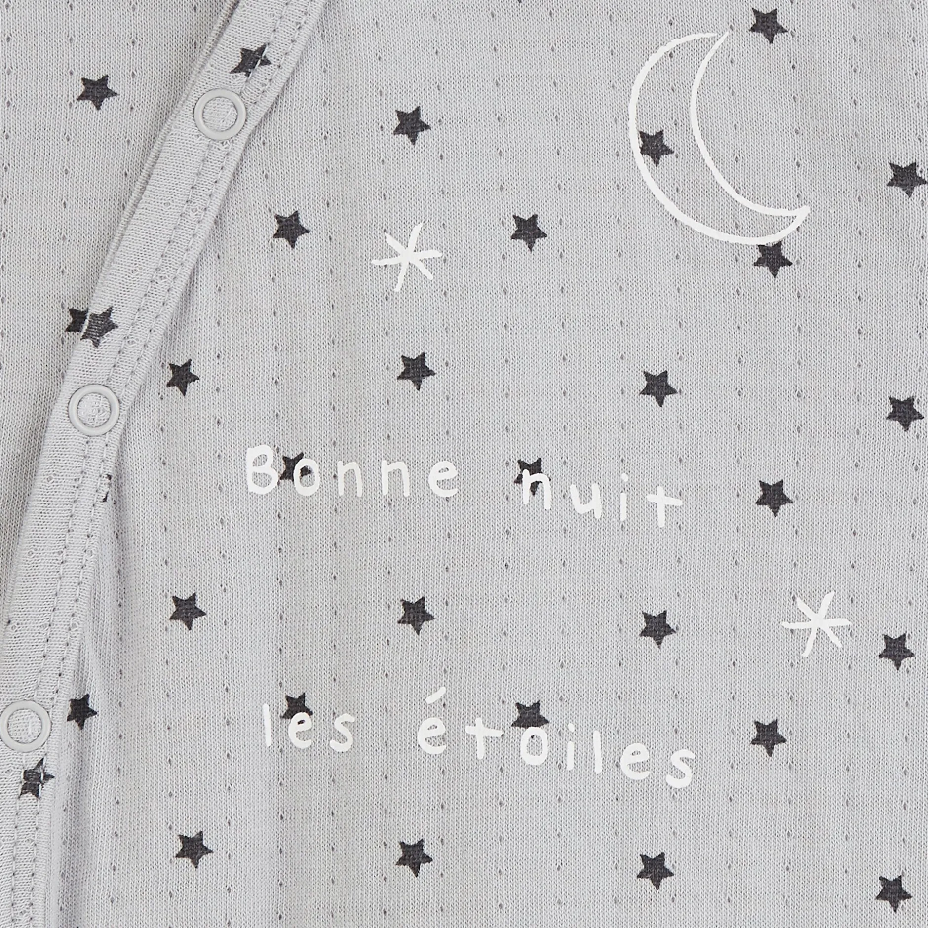 Prématuré|Pyjamas*P'tit bisou Pyjama ouverture avant Lapin Câlin de Gris