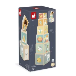 Jouets En Bois|Jeux De Formes*Janod Pyramide 6 cubes Pure de