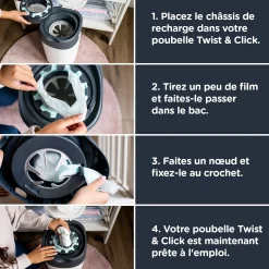 Recharges*Tommee Tippee Recharges Twist & Click pour poubelles à couches x3 de