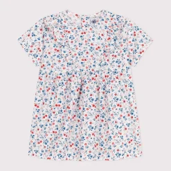 Robes, Jupes*Petit Bateau Robe bébé en coton manches courtes imprimée à fleurs de Marshmallow