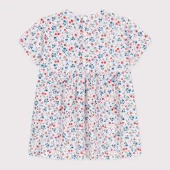 Robes, Jupes*Petit Bateau Robe bébé en coton manches courtes imprimée à fleurs de Marshmallow