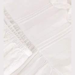 Robes, Jupes*Petit Bateau Robe blanche bébé en coton, bloomer et leurs détails ajourés de Ecume