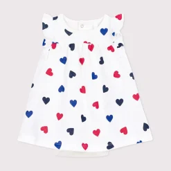 Robes, Jupes*Petit Bateau Robe en coton à manches courtes et body intégré tricoeur de