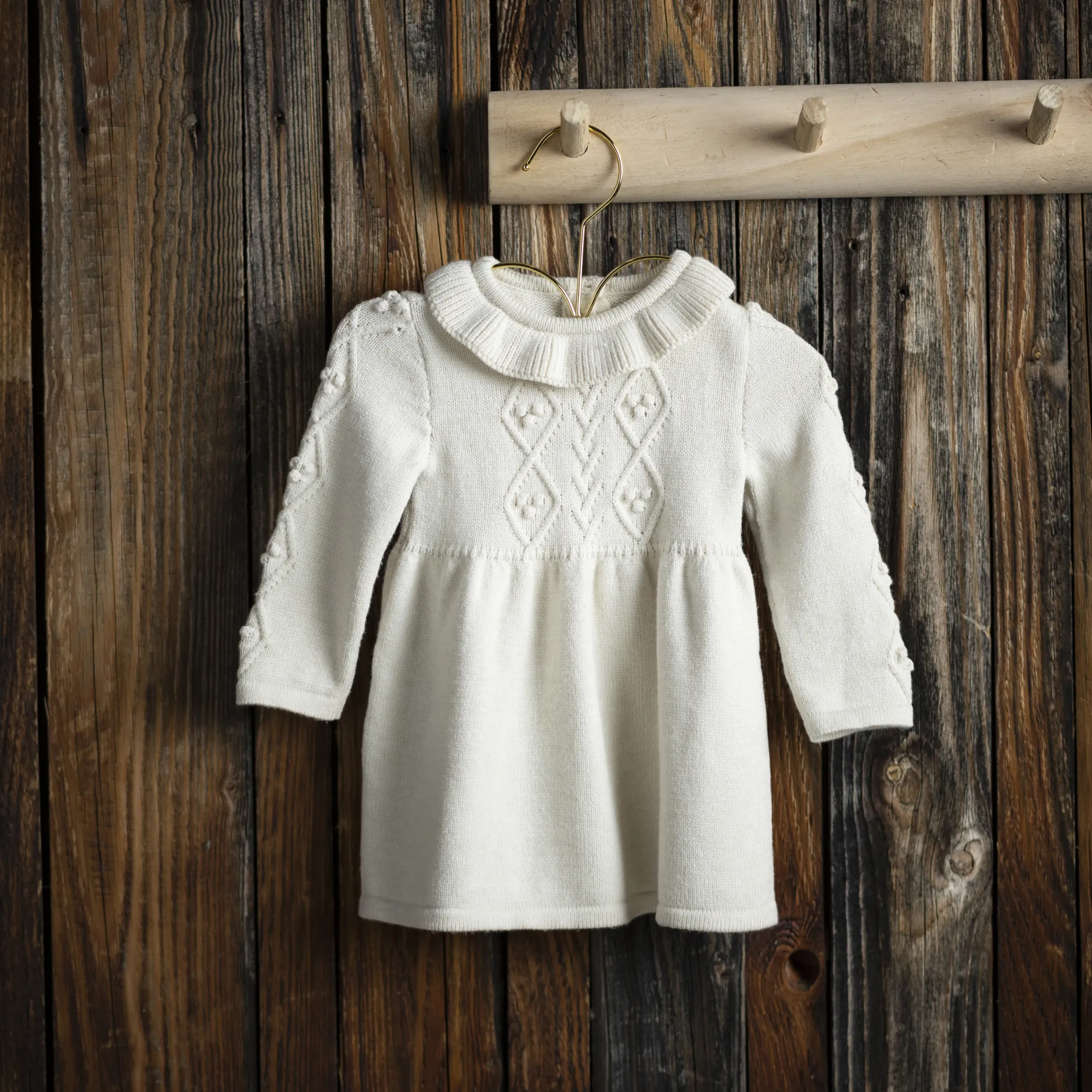 Robes, Jupes*P'tit bisou Robe en tricot manches longues de Beige