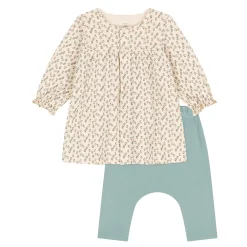 Robes, Jupes*Petit Bateau Robe en tubique et legging bébé de Blanc avalanche/multico