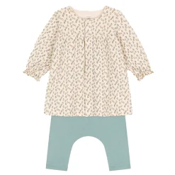 Robes, Jupes*Petit Bateau Robe en tubique et legging bébé de Blanc avalanche/multico