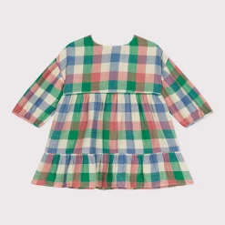 Robes, Jupes*Petit Bateau Robe manches longues en gaze de coton 12 mois de Blanc avalanche / Multicolore