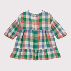 Robes, Jupes*Petit Bateau Robe manches longues en gaze de coton 12 mois de Blanc avalanche / Multicolore