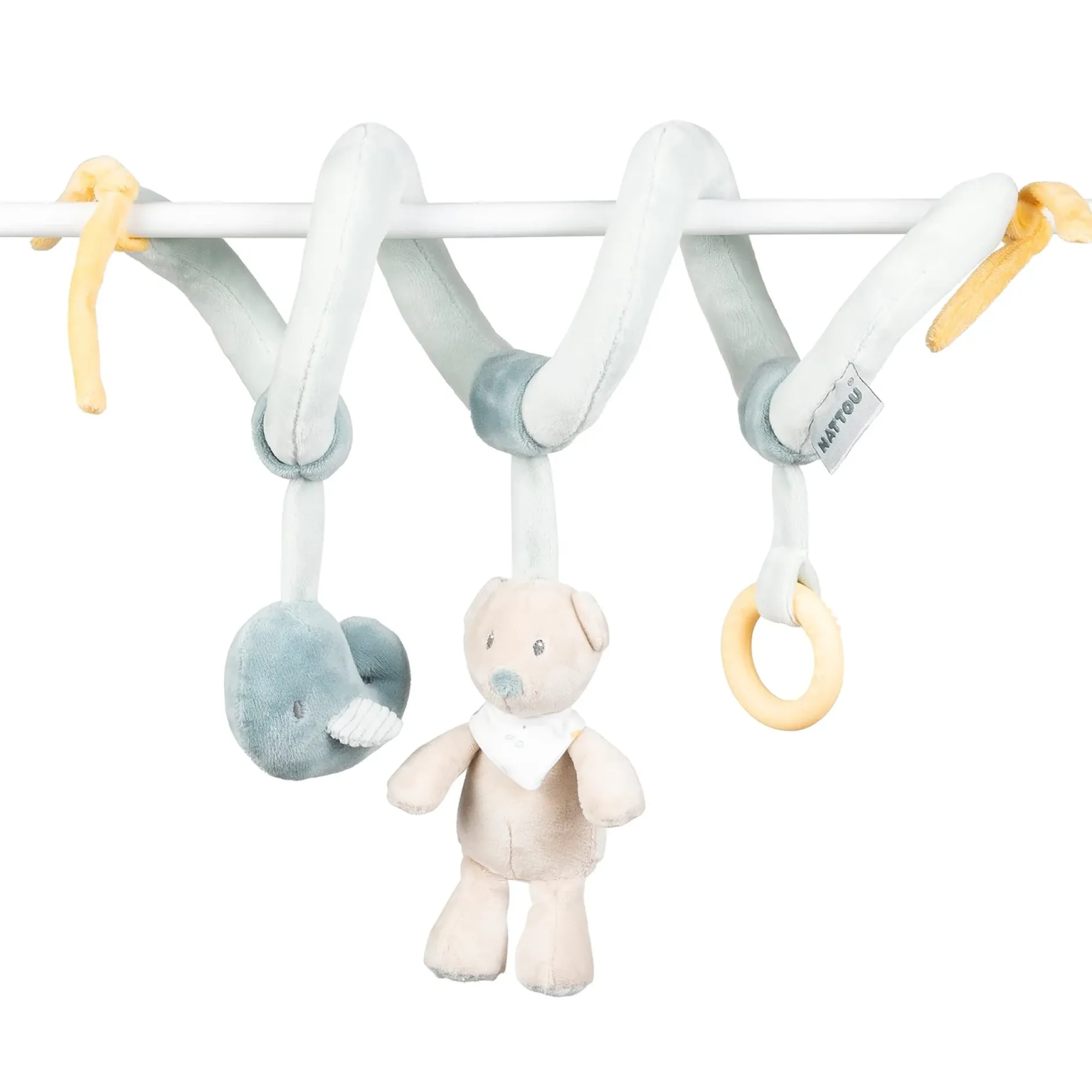 Peluches À Accrocher*Nattou Roméo, Jules & Sally Spirale de Jeu de Vert Pastel