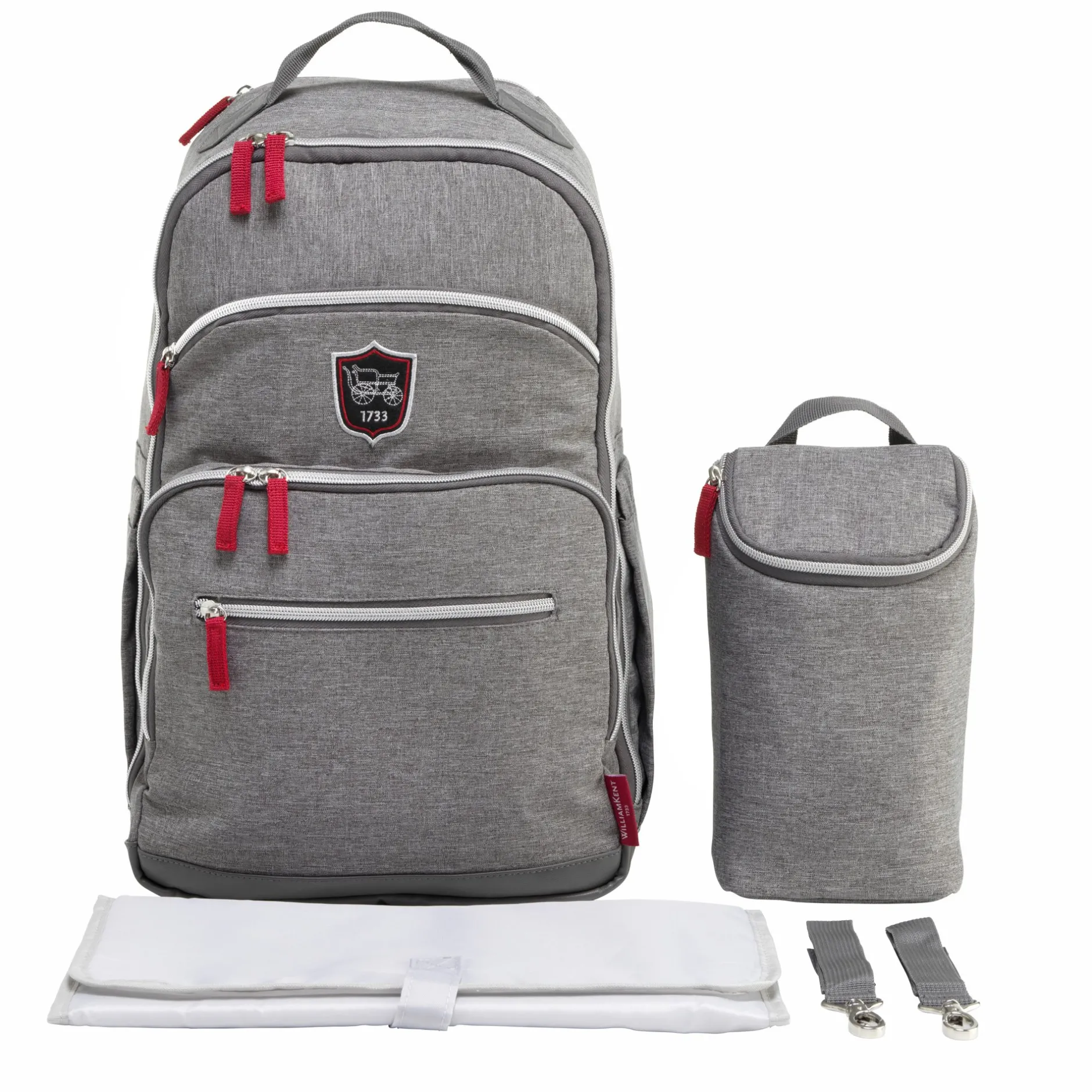 Sacs À Langer|Tout Pour Vos Balades*William Kent 1733 Sac à dos à langer Backpack de Gris