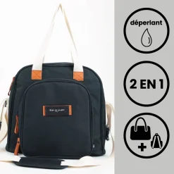 Sacs À Langer|Tout Pour Vos Balades*Baby On Board Sac à dos à langer Square Duo de Noir