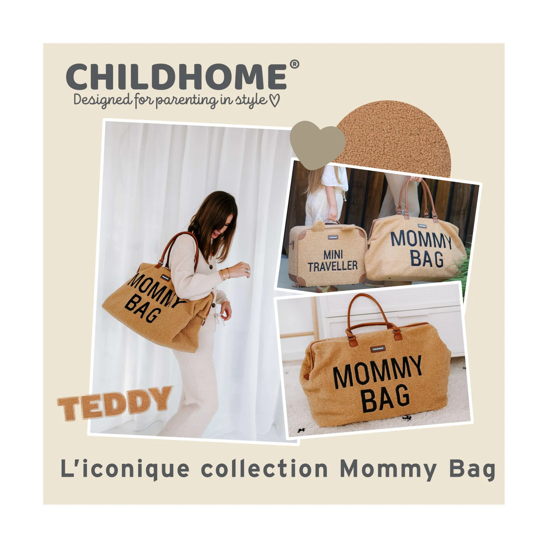 Sacs À Langer|Tout Pour Vos Balades*Childhome Sac à langer Mommy Bag de Teddy brun