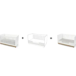 Kits De Transformation*CBA Meubles Scandinave Kit Évolutif 70 x 140 cm de Blanc