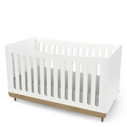 Lits 70X140 Évolutifs*CBA Meubles Scandinave Lit 70 x 140 cm de Blanc / Chêne