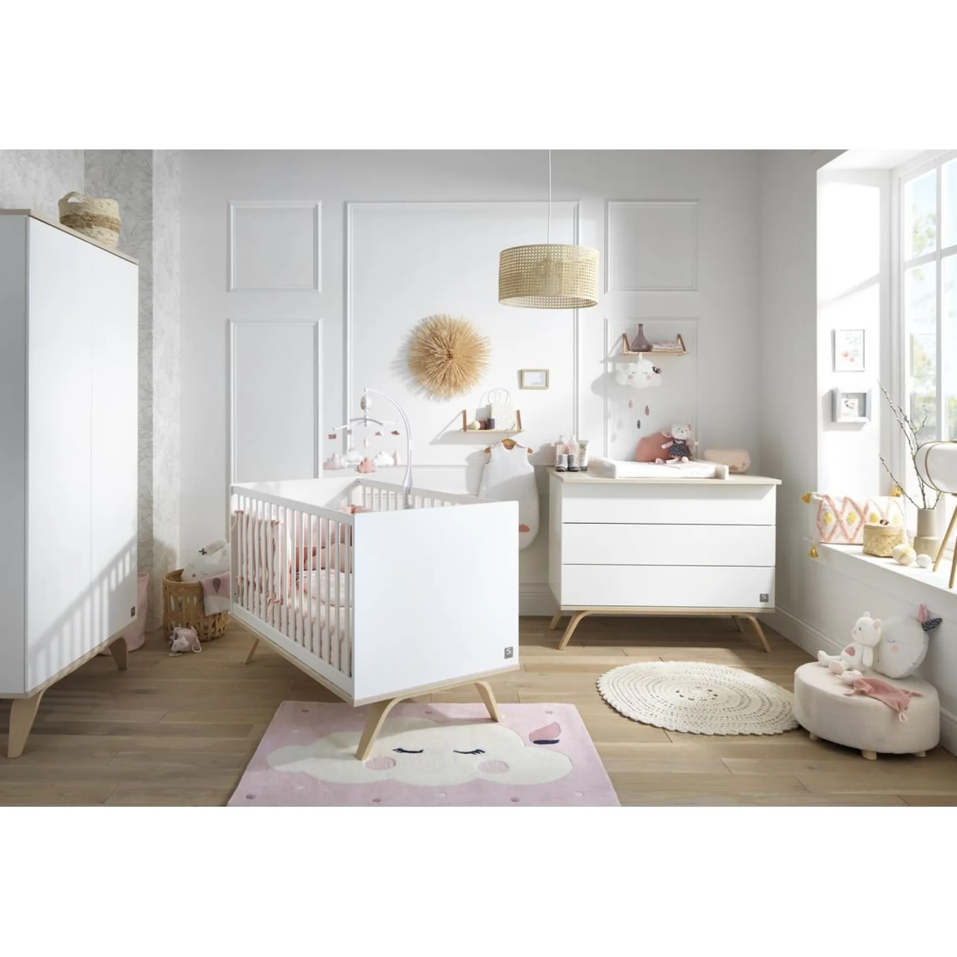 Lits 70X140 Évolutifs*Sauthon Baby's Sweet Home Serena Little big bed 70x140 de Blanc