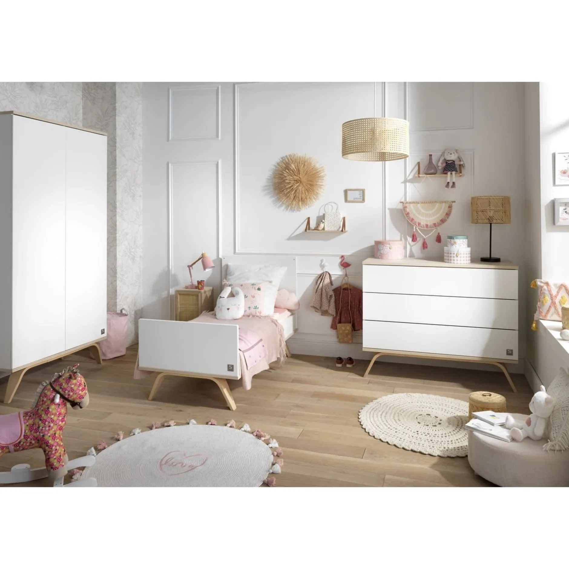 Lits 70X140 Évolutifs*Sauthon Baby's Sweet Home Serena Little big bed 70x140 de Blanc