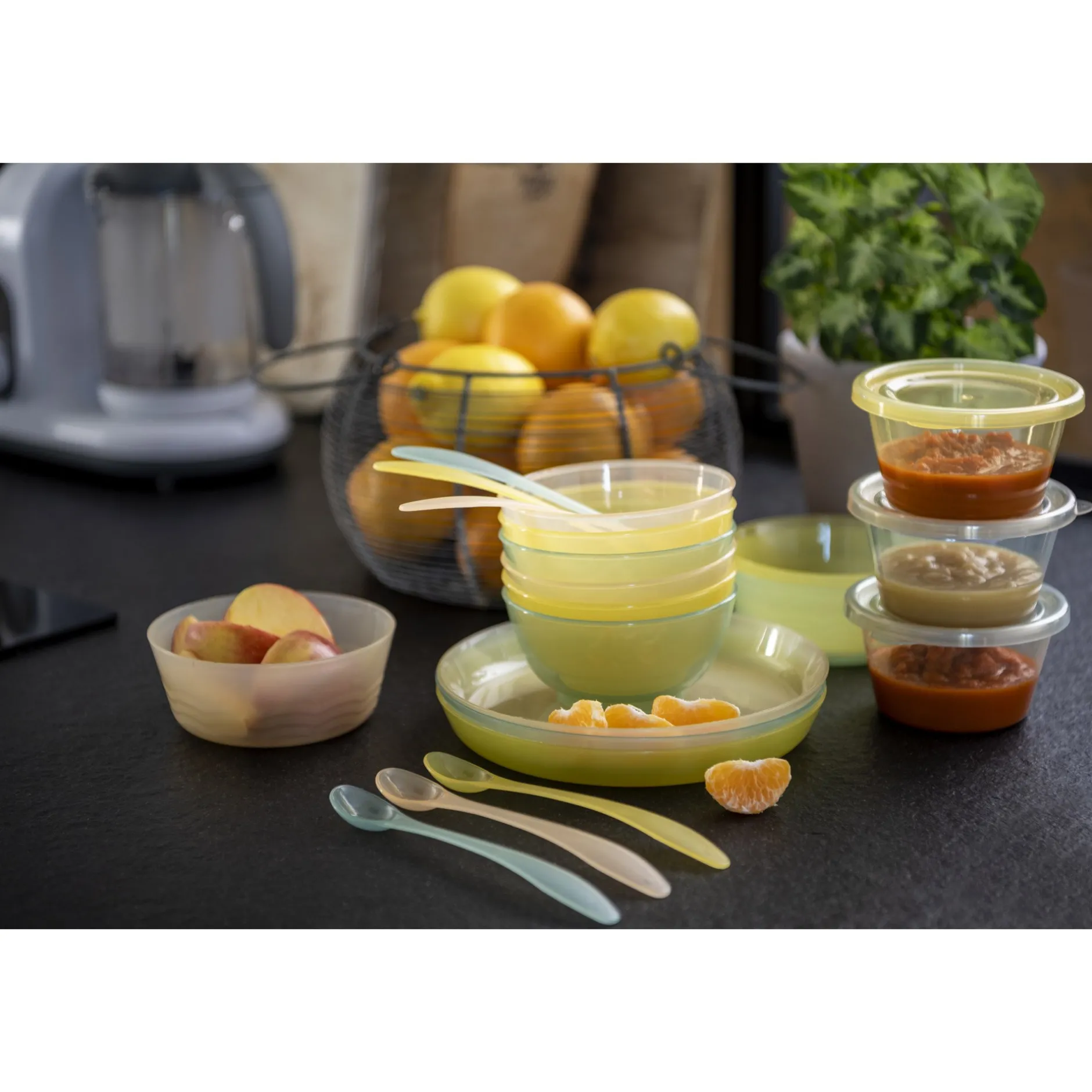 Assiettes*Formula Baby Set de 3 assiettes de Vert/Jaune