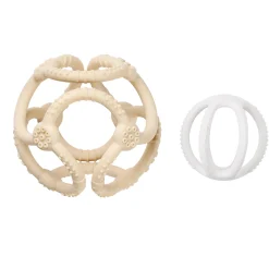 Balles & Ballons*Nattou Set de balles Silicone de Argile / Blanc