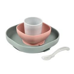 Coffrets|Assiettes*Béaba Set Vaisselle Silicone 4 pièces de Eucalyptus