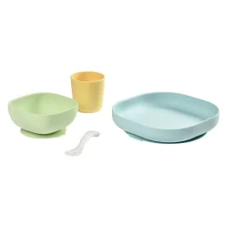 Coffrets|Assiettes*Béaba Set Vaisselle Silicone 4 pièces de Yellow