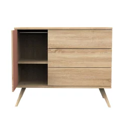 Commodes*Sauthon Baby's Sweet Home Seventies Commode de Chêne doré Terracotta