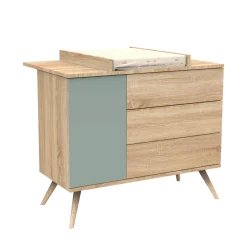 Commodes*Sauthon Baby's Sweet Home Seventies Commode de Chêne doré Sauge