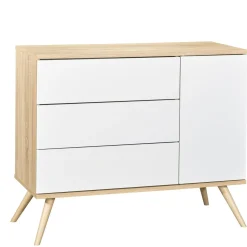 Commodes*Sauthon Baby's Sweet Home Seventies commode 1 porte 3 tiroirs de Blanc