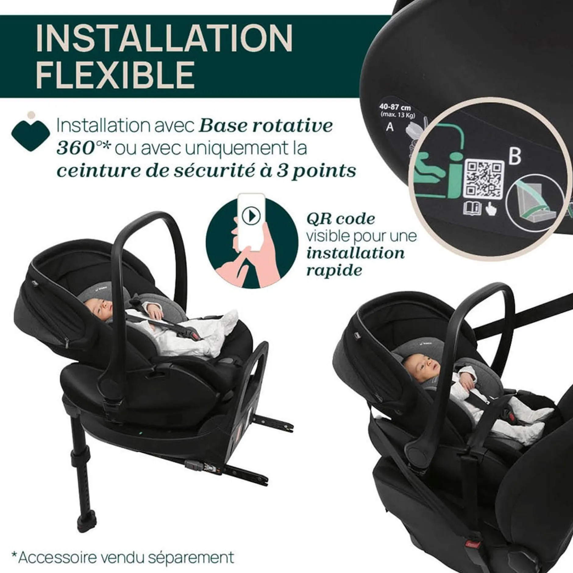 Tout Pour Vos Trajets|Sièges Auto De 0 À 15 Mois*Chicco Siège auto First-Seat Recline i-Size de Black satin