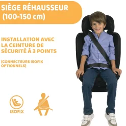 Siège Auto Évolutif De 15 Mois À 10-12 Ans|Siège Auto Avec Top Tether*Chicco Siège-auto mokita i-Size de Black