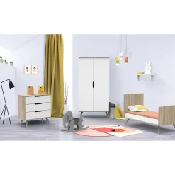 Lits 70X140 Évolutifs*Sauthon Baby's Sweet Home Sixties Lit évolutif 70 x 140 cm de Blanc
