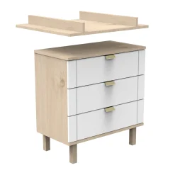 Commodes*Sauthon Baby's Sweet Home Solène Commode 3 tiroirs de Blanc