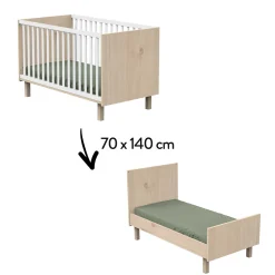 Lits 70X140 Évolutifs*Sauthon Baby's Sweet Home Solène Lit 70x140 évolutif 70 x 140 cm de Blanc
