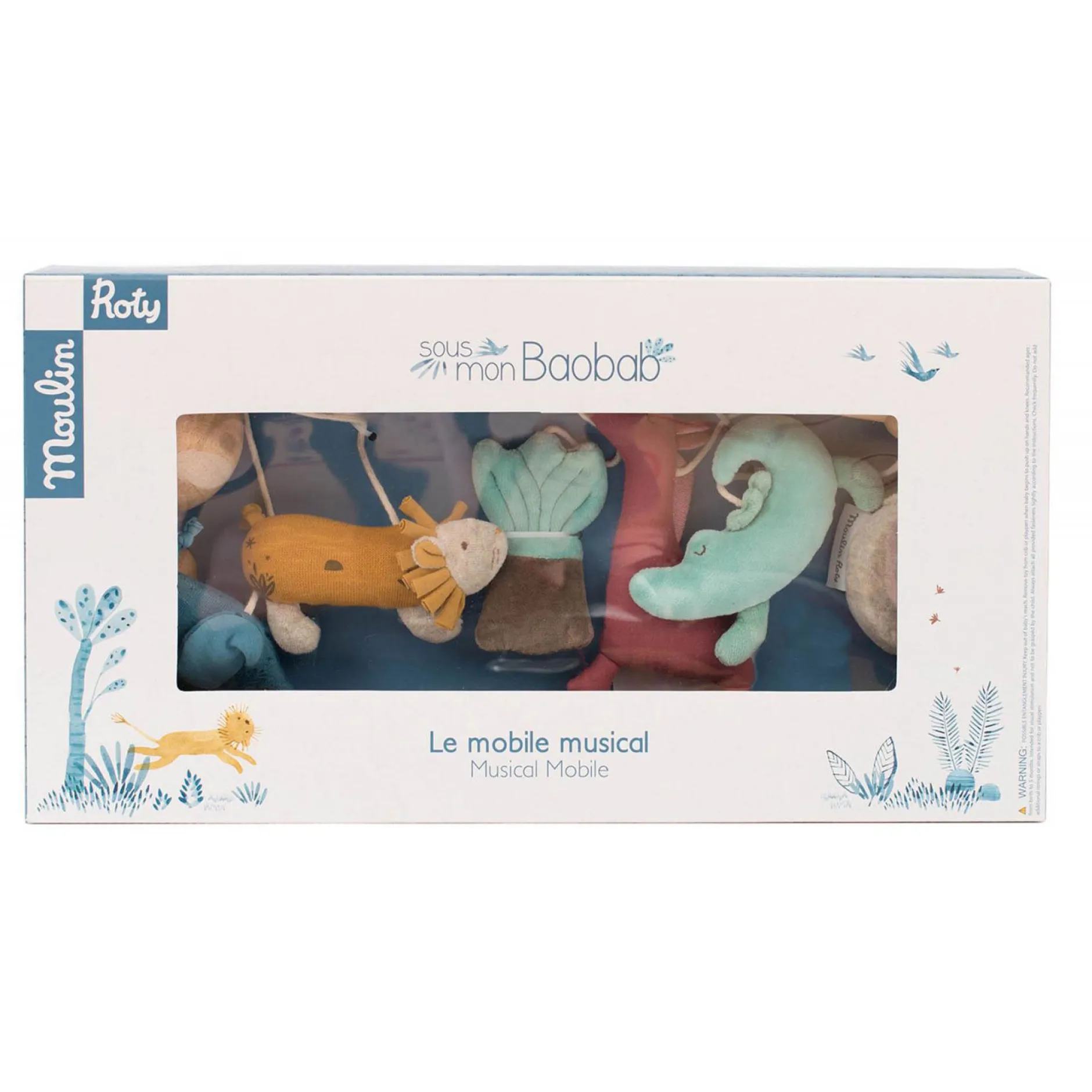 Mobiles*Moulin Roty Sous mon baobab mobile musical croisillon de Multicolore