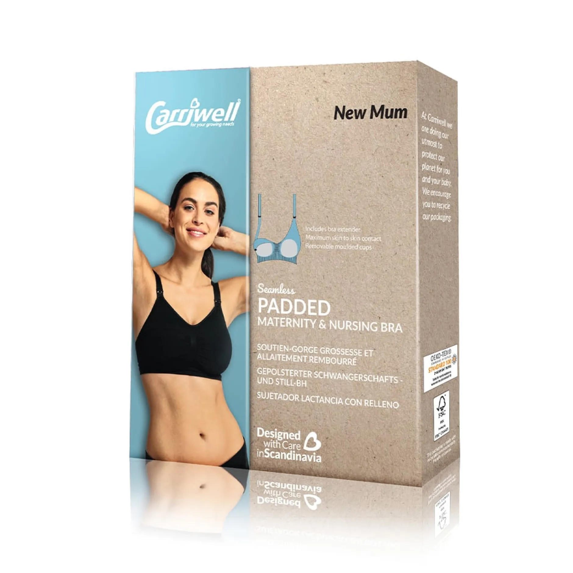 Lingerie|Vêtements*Carriwell Soutien-gorge grossesse et allaitement rembourré L de Noir