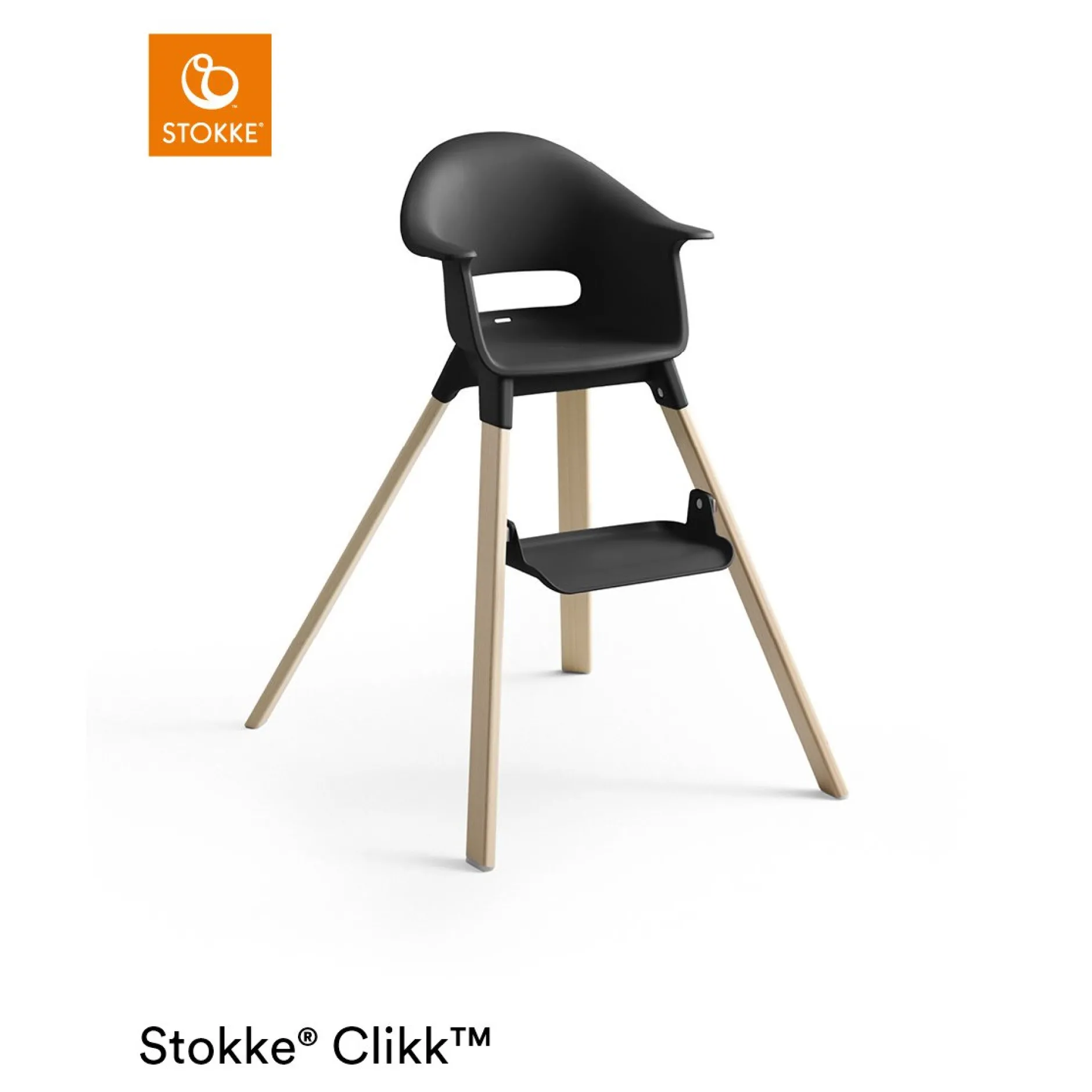 Chaises Hautes Évolutives*Stokke® Clikk™ chaise haute de Black Natural
