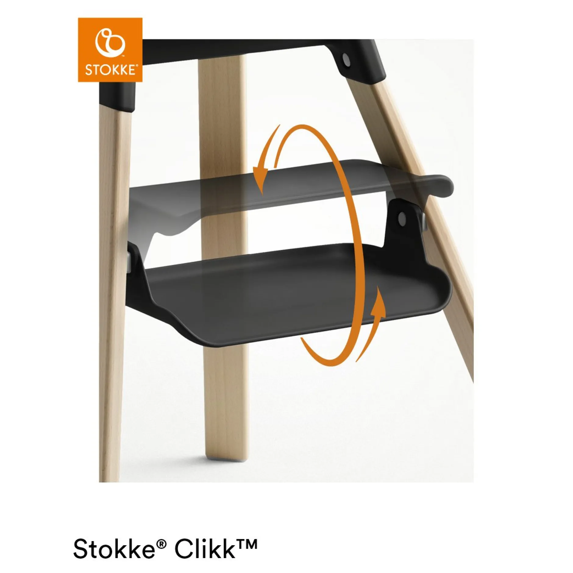 Chaises Hautes Évolutives*Stokke® Clikk™ chaise haute de Black Natural
