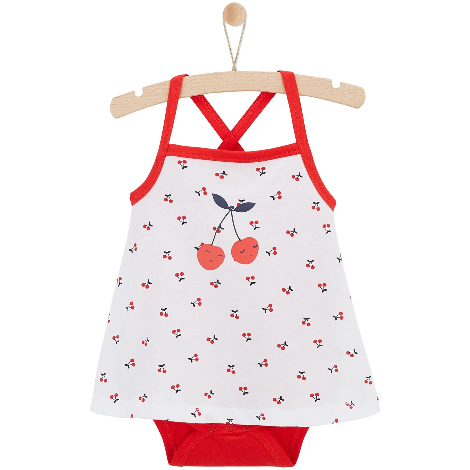 Bodies*P'tit bisou Summer Bodies Body robe Cherry de Blanc/Rouge