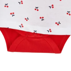 Bodies*P'tit bisou Summer Bodies Body robe Cherry de Blanc/Rouge