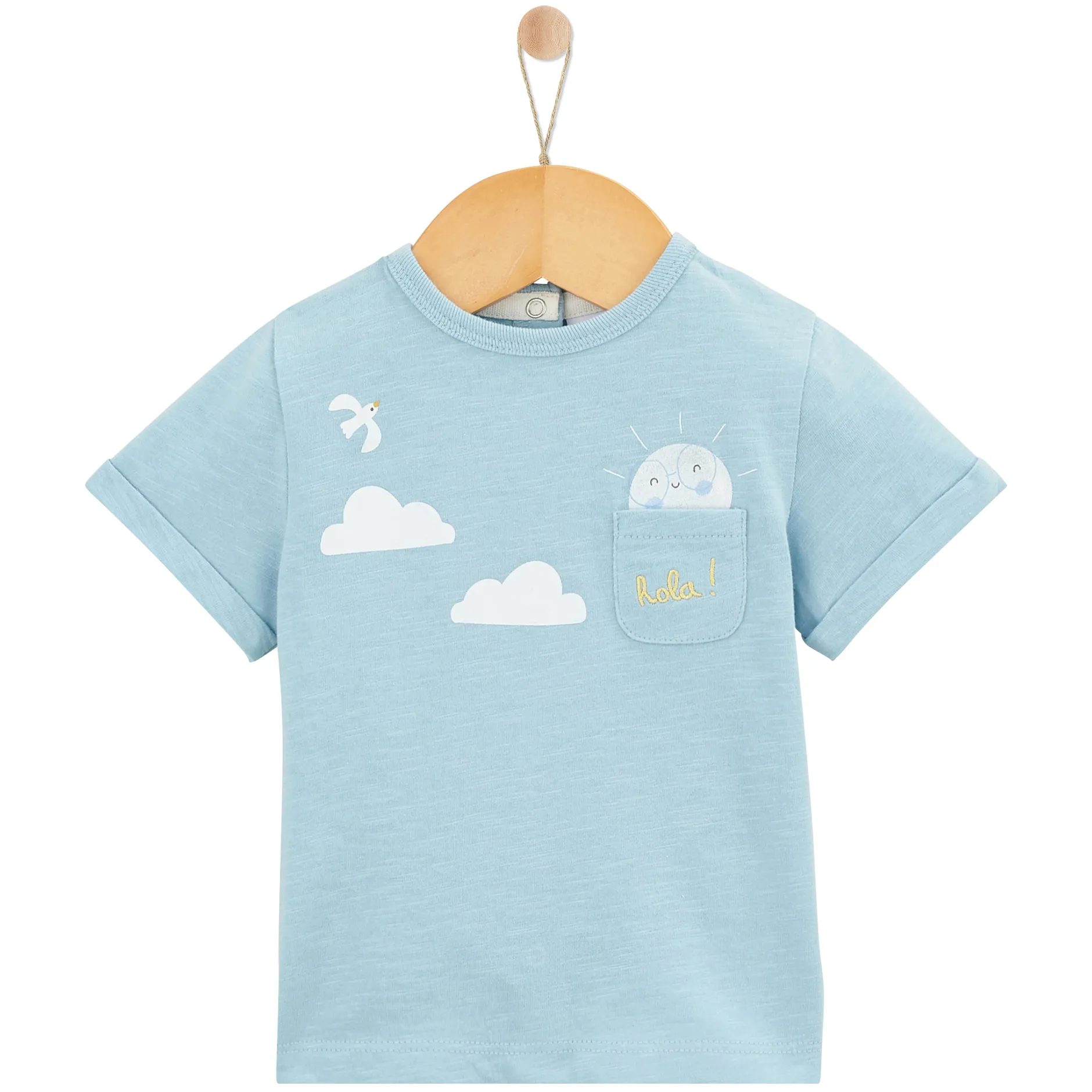 T-Shirts, Polos, Chemises*P'tit bisou Sweet Summer Tee-shirt manches courtes 3 mois de bleu ciel