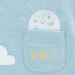 T-Shirts, Polos, Chemises*P'tit bisou Sweet Summer Tee-shirt manches courtes 3 mois de bleu ciel