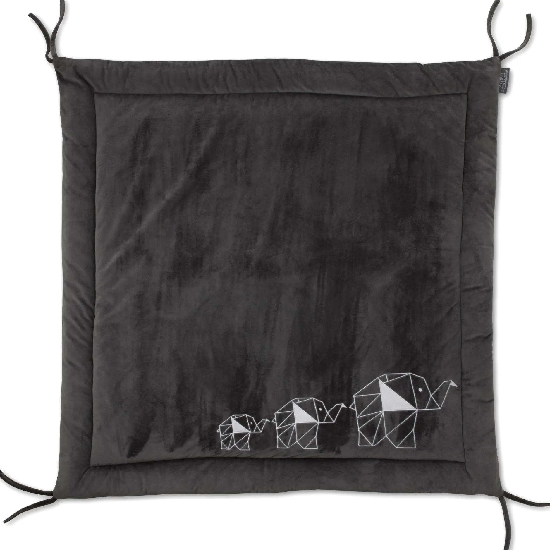 Tapis D'Éveil*Formula Baby Tapis de Parc 100 x 100 cm de Éléphant Gris Anthracite