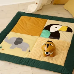 Tapis D'Éveil*Little Big Friends Tapis de parc réversible de Vert d'eau