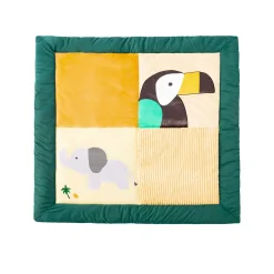 Tapis D'Éveil*Little Big Friends Tapis de parc réversible de Vert d'eau