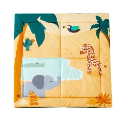 Tapis D'Éveil*Little Big Friends Tapis de parc réversible de Vert d'eau