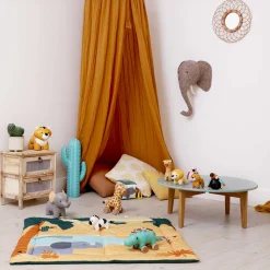 Tapis D'Éveil*Little Big Friends Tapis de parc réversible de Vert d'eau