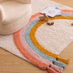 Tapis*Atmosphera Tapis en coton 100 x 150 cm de Arc-en-ciel