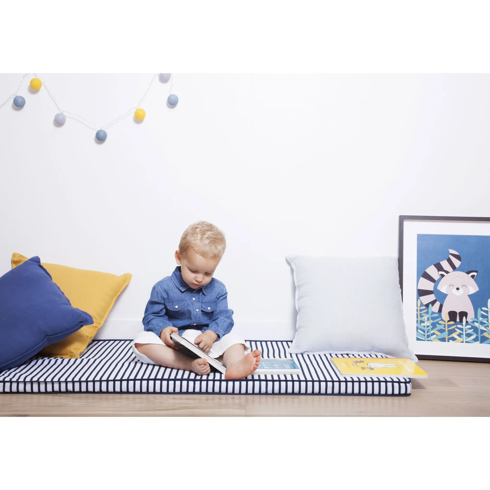 Tapis D'Éveil|Matelas De Voyage*Babytolove Tapis/Matelas de sol de Blue Stripes